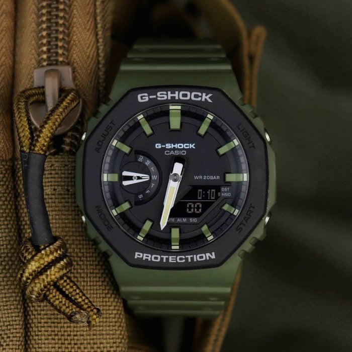 Casio G-Shock Carbon Core Guard Military Green Utility Model AP CasiOak Watch GA2110SU-3ADR - Diligence1International