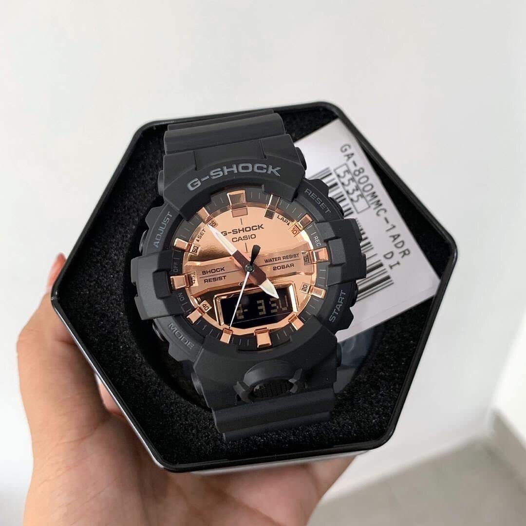 Casio G-Shock Standard Analog Digital Black x Rose Gold Dial Watch GA800MMC-1ADR - Diligence1International