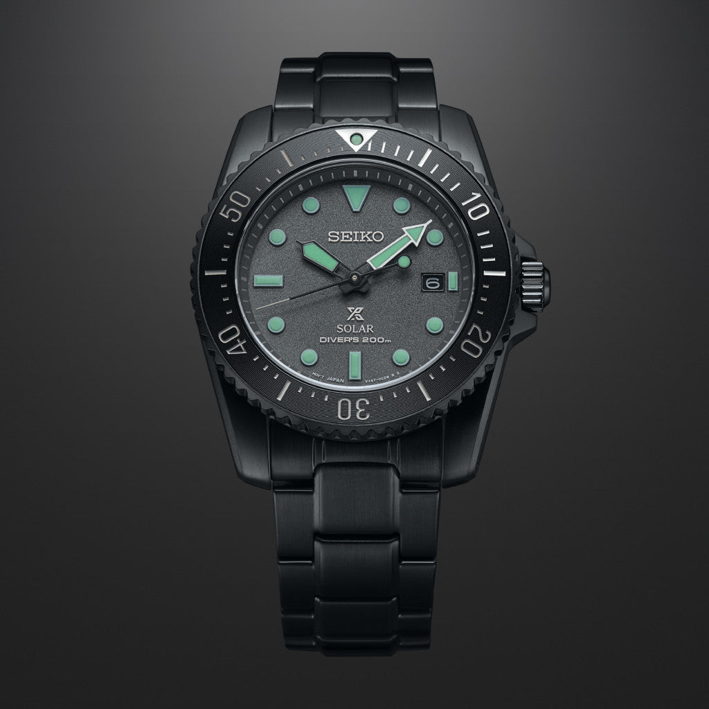 Seiko Prospex LE Black Series Night Vision Compact Solar Diver's 1965 Reissue Watch SNE587P1