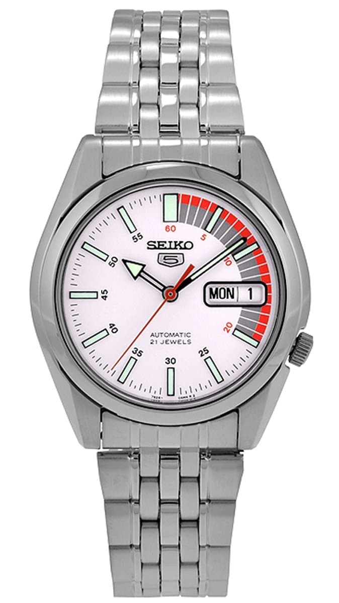 Seiko 5 Classic Men's Size White Dial Stainless Steel Strap Watch SNK369K1 - Diligence1International