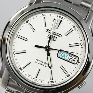 Seiko 5 Classic Men's Size White Dial Stainless Steel Strap Watch SNKL75K1 - Diligence1International