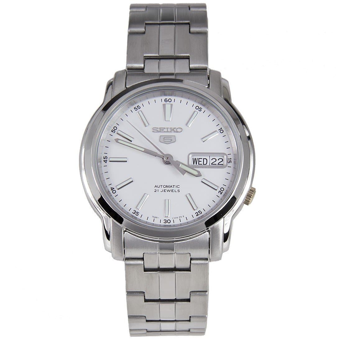 Seiko 5 Classic Men's Size White Dial Stainless Steel Strap Watch SNKL75K1 - Diligence1International