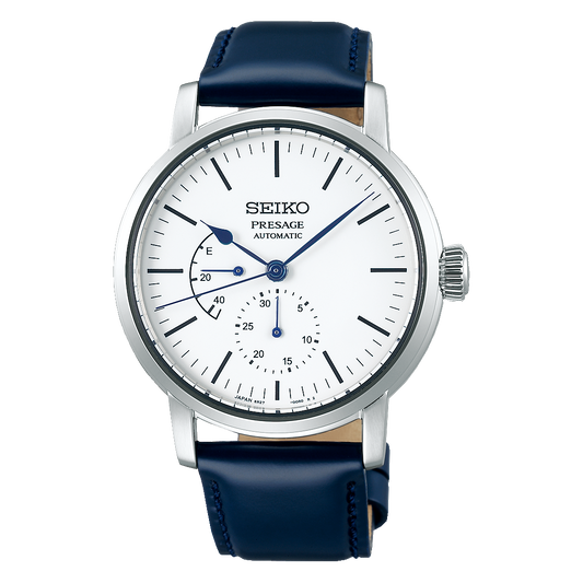 Seiko Presage Mens Watch w/ Pow. Res. Indicator Riki Enamel Collection White SPB161J1 - Diligence1International