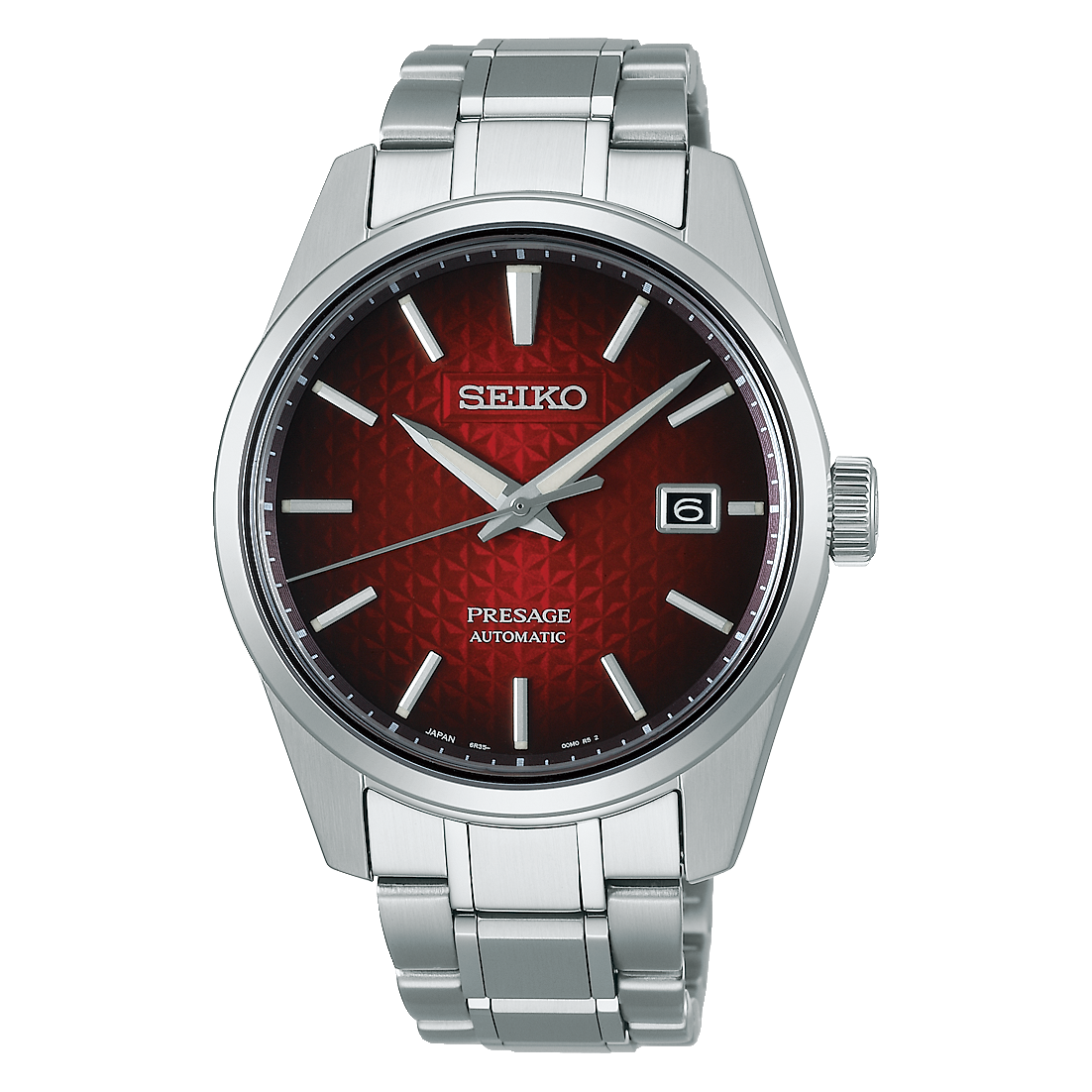 Seiko Japan Made Presage Sharp Edged Series Ruby Red Men's Stainless Steel Watch SPB227J1