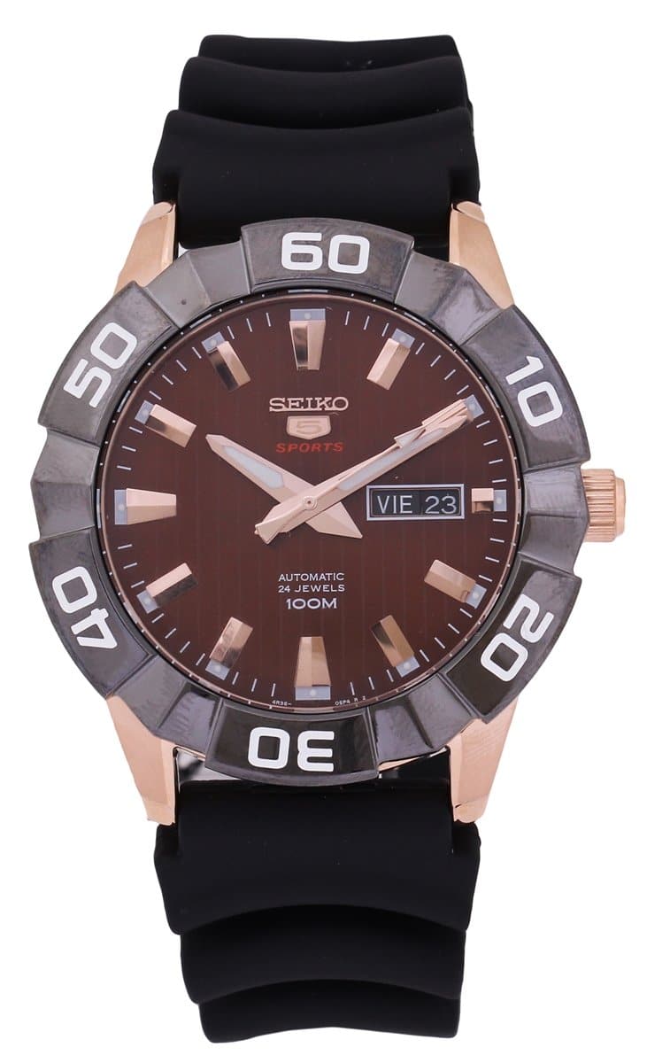 Seiko 5 Sports 100M Automatic Men's Watch Black Dial Rubber Strap SRPA58K1 - Diligence1International