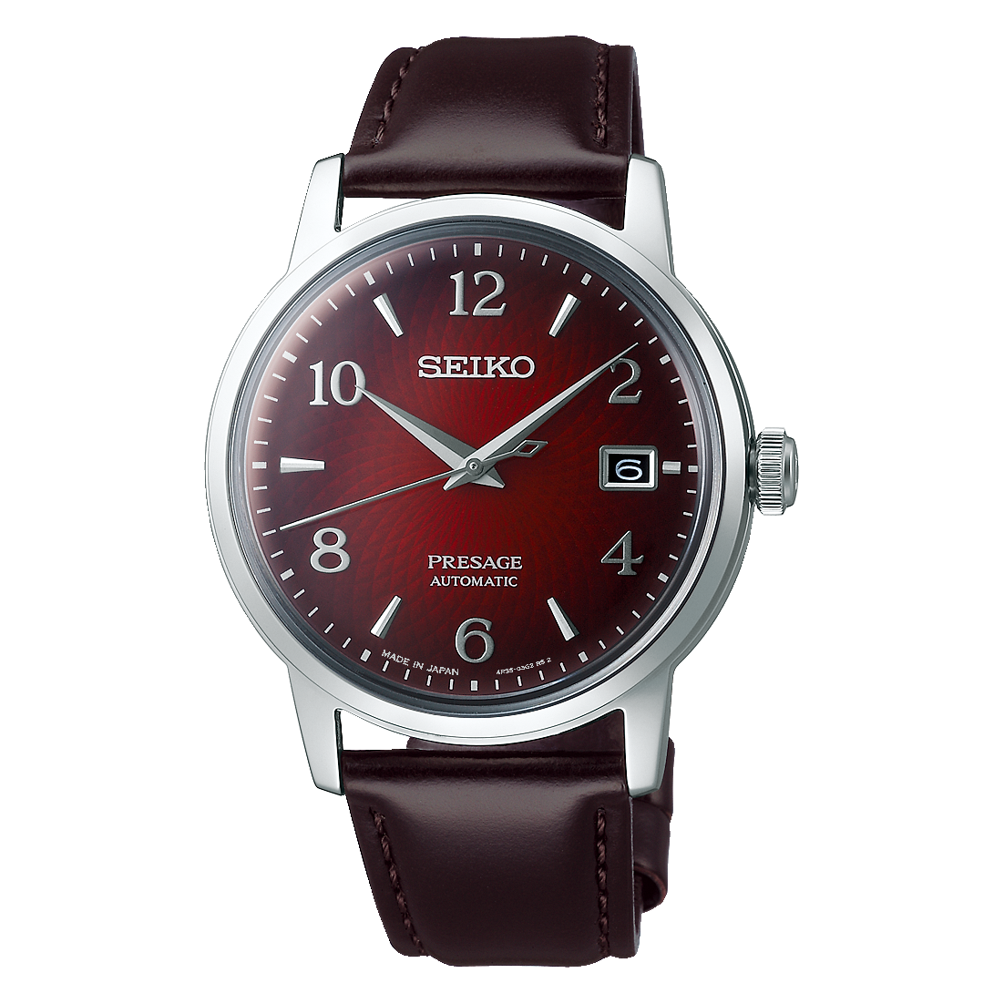Seiko Presage Cocktail Time The Negroni Red Men's Leather Strap Watch SRPE41J1 - Diligence1International