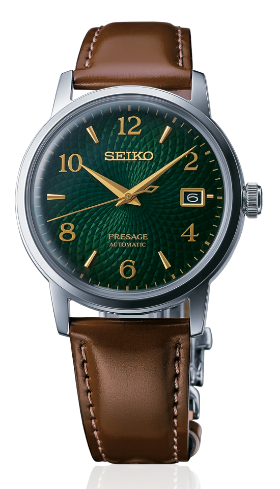 Seiko Presage Cocktail Time Mojito Green Men's Leather Strap Watch SRPE45J1 - Diligence1International