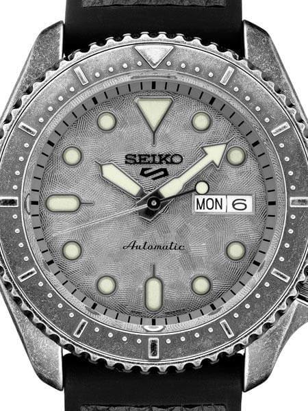 NEW Seiko 5 Sports 100M Automatic Grey Doomsday Bezel Dial Men's Black Leather Strap Watch SRPE79K1 - Diligence1International