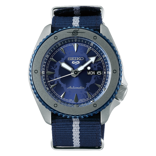 Seiko 5 Sports 100M Naruto LE Sasuke Uchiha Automatic Men's Watch Blue Dial Nylon Strap SRPF69K1 - Diligence1International