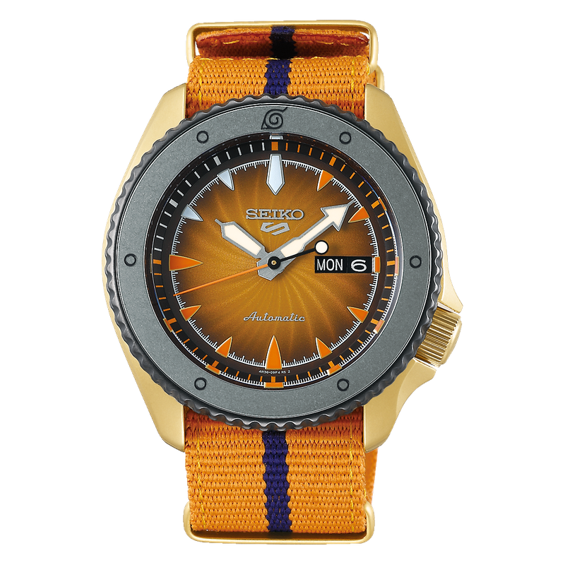 Seiko 5 Sports 100M Naruto Uzumaki LE Automatic Men's Watch Orange Dial Nylon Strap SRPF70K1 - Diligence1International