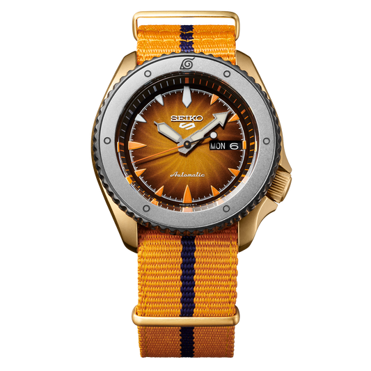 Seiko 5 Sports 100M Naruto Uzumaki LE Automatic Men's Watch Orange Dial Nylon Strap SRPF70K1 - Diligence1International