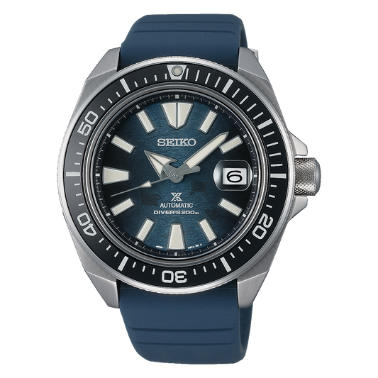 Seiko SE Save the Ocean Dark Manta Ray King Samurai Diver's Men's Rubber Strap Watch SRPF79K1 - Diligence1International