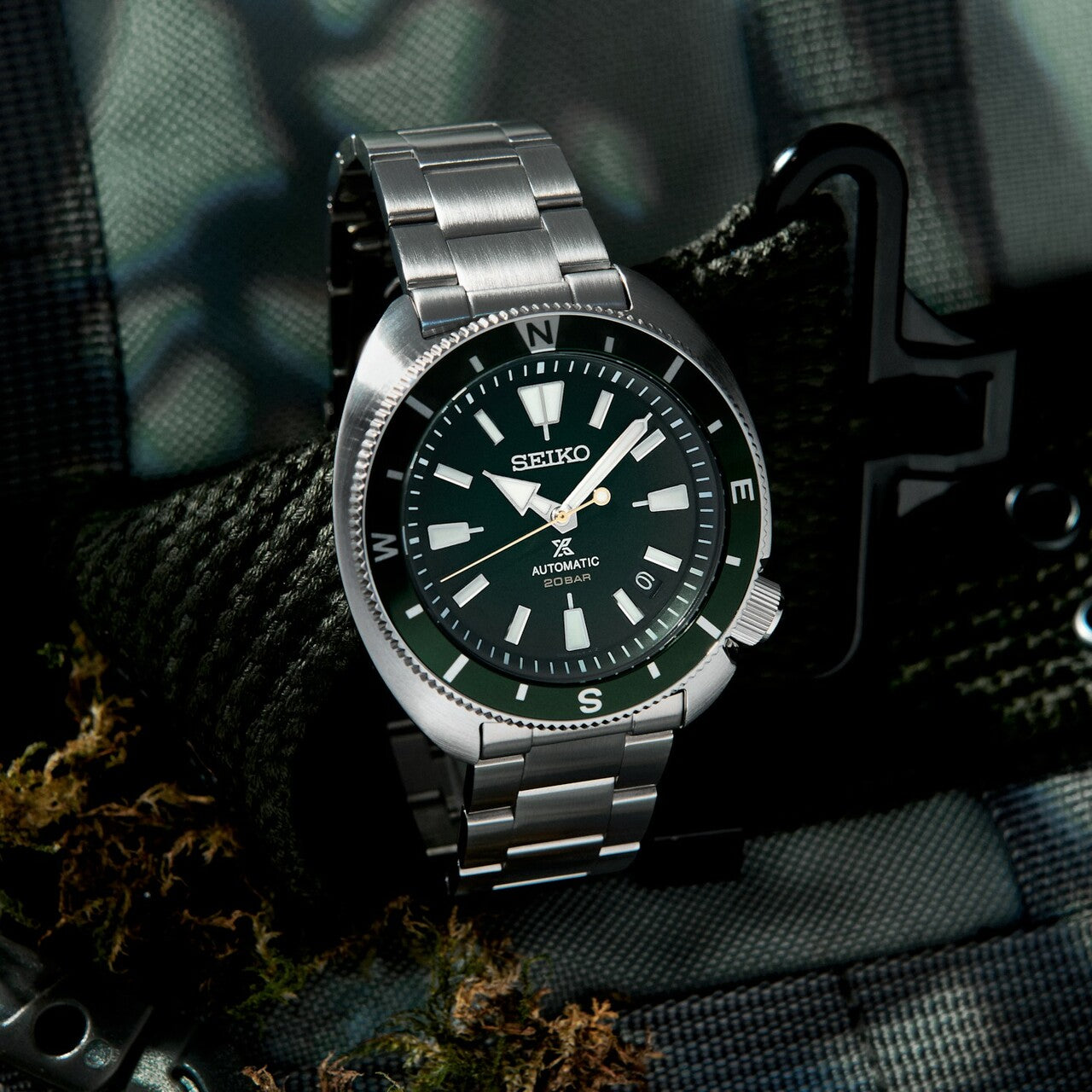 Seiko Prospex Turtle Green Land Tortoise 200M Stainless Steel Watch SRPH15K1
