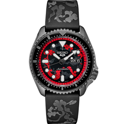 Seiko 5 Sports 100M One Piece x Luffy LE Automatic Men's Watch Black x Red Dial SRPH65K1