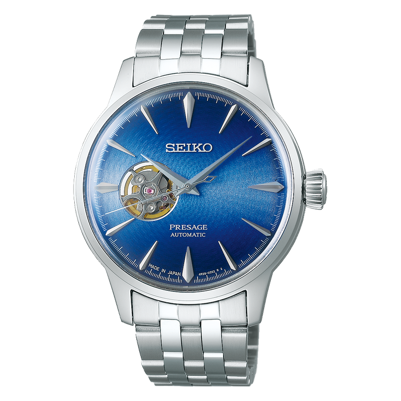 Seiko Presage Cocktail Time Blue Acapulco Open Heart Men's Watch SSA439J1