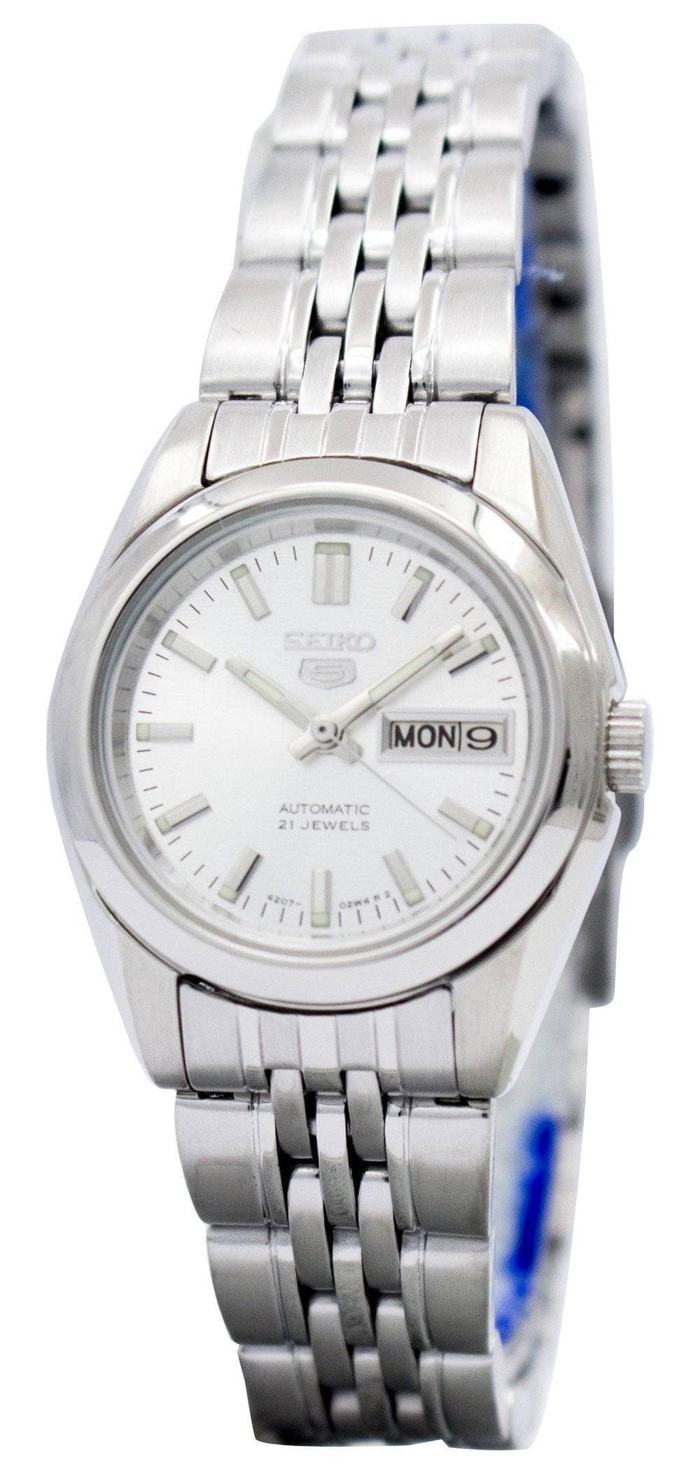 Seiko 5 Classic Ladies Size Silver Dial Stainless Steel Strap Watch SYMA27K1 - Diligence1International