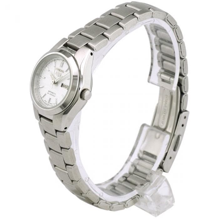 Seiko 5 Classic Ladies Size Silver Dial Stainless Steel Strap Watch SYMC07K1 - Diligence1International