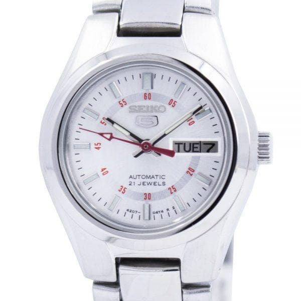 Seiko 5 Classic Ladies Size Silver Dial Stainless Steel Strap Watch SYMC21K1 - Diligence1International