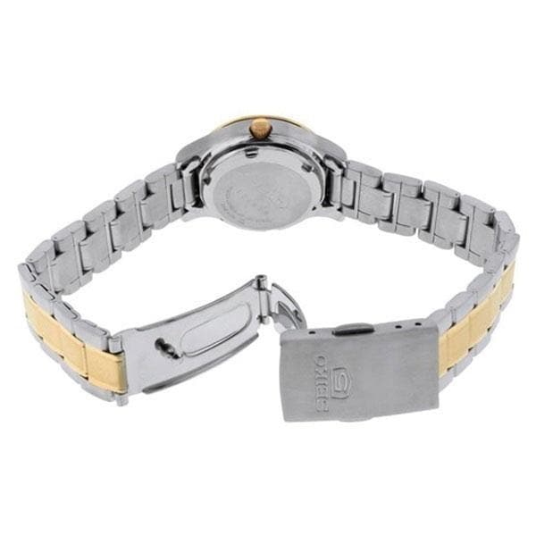 Seiko 5 Classic Ladies Size White Dial 2 Tone Gold Plated Stainless Steel Strap Watch SYMD90K1 - Diligence1International