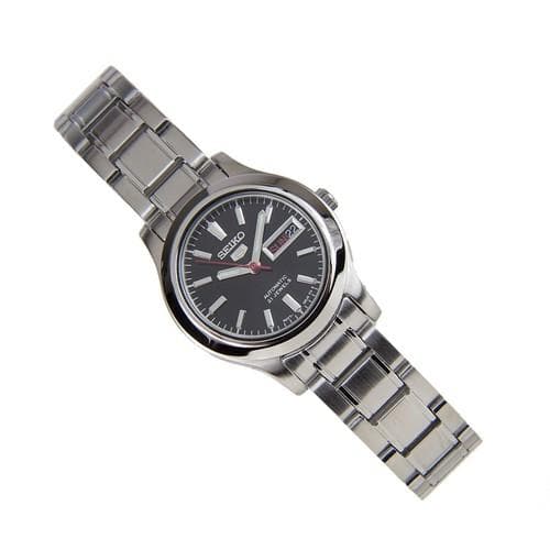 Seiko 5 Classic Ladies Size Black Dial Stainless Steel Strap Watch