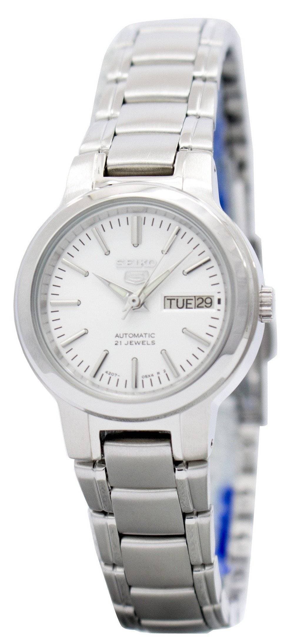 Seiko 5 Classic Ladies Size White Dial Stainless Steel Strap Watch SYME39K1 - Diligence1International