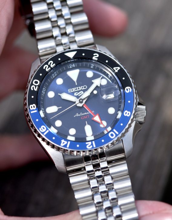 Seiko 5 100M GMT Style Blue Dial Automatic Watch SSK003K1