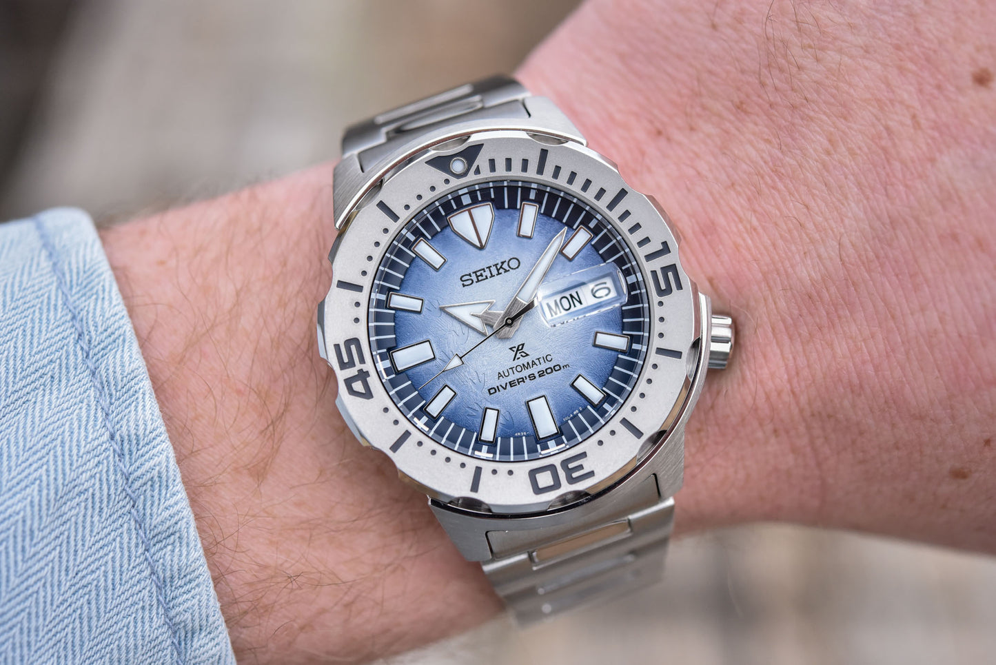 Seiko SE Antartica Monster Gen 4 Diver's 200M Men's Stainless Steel Watch SRPG57K1