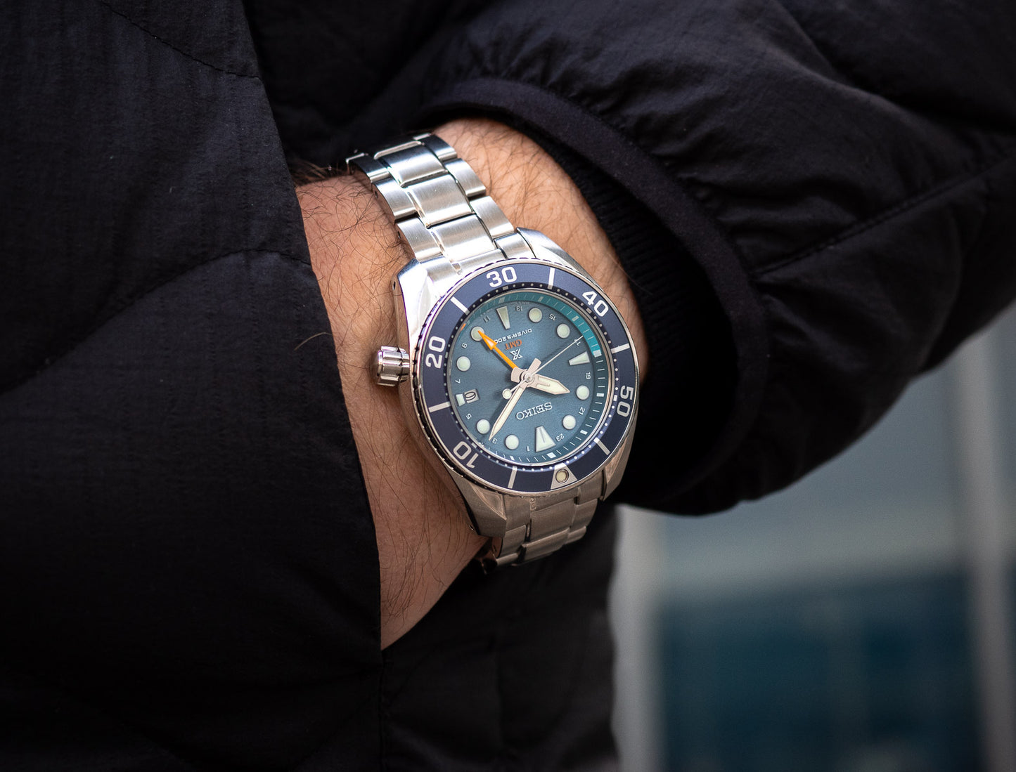 Seiko Prospex King Sumo GMT Solar Aqua Blue Men's Stainless Steel Watch SFK001J1