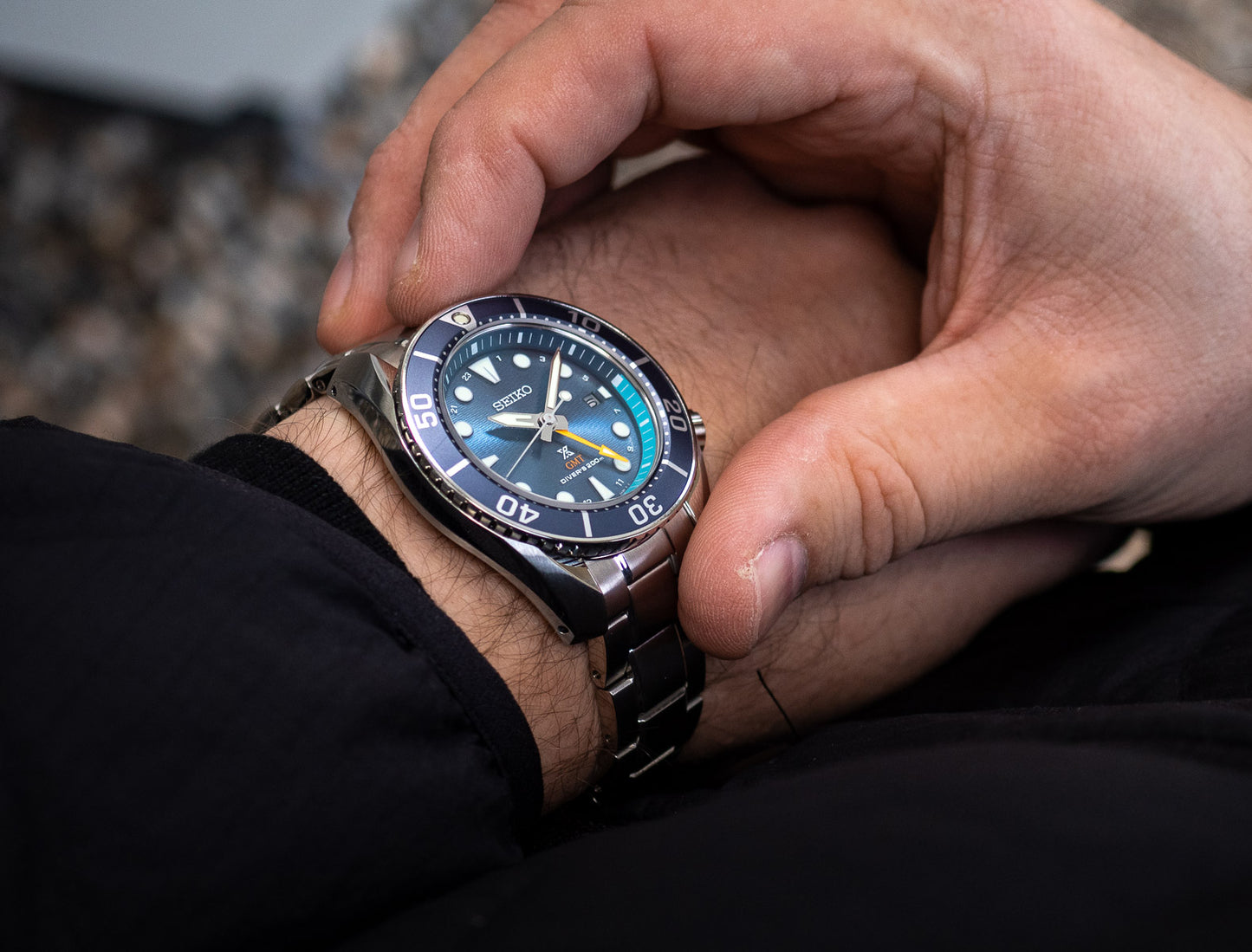 Seiko Prospex King Sumo GMT Solar Aqua Blue Men's Stainless Steel Watch SFK001J1