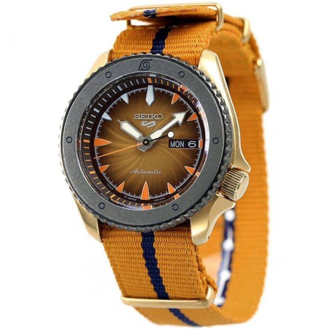 Seiko 5 Sports 100M Naruto Uzumaki LE Automatic Men's Watch Orange Dial Nylon Strap SRPF70K1 - Diligence1International