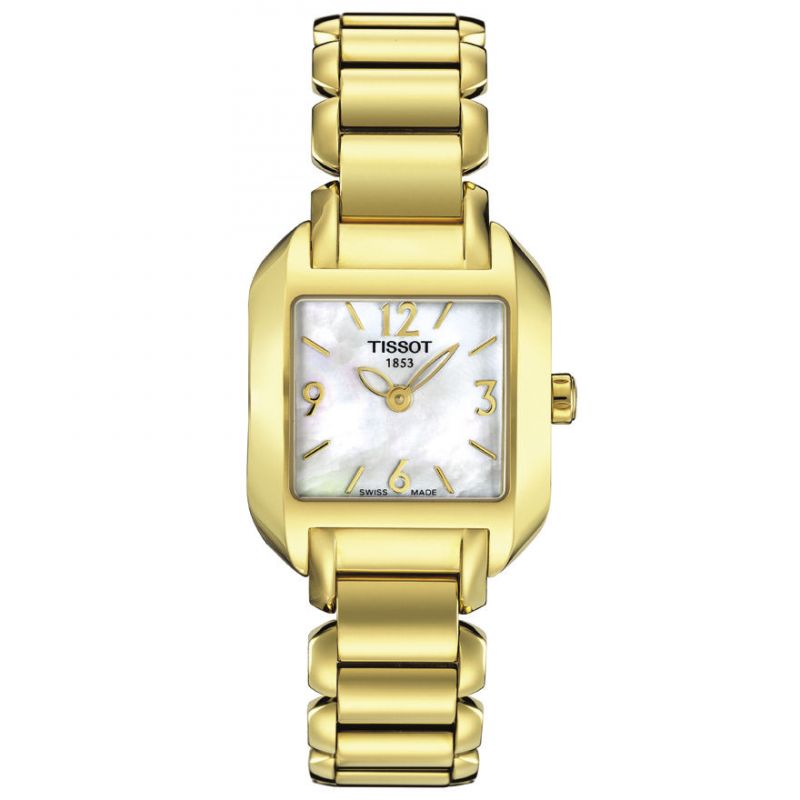 Tissot Swiss Made T-Wave Stylist-T Ladies' MOP Gold Plated Watch T02.5.285.82 - Diligence1International