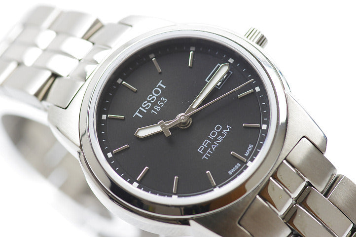 Tissot Swiss Made T-Classic PR100 Titanium Black Dial Ladies Watch T0493104405100 - Diligence1International