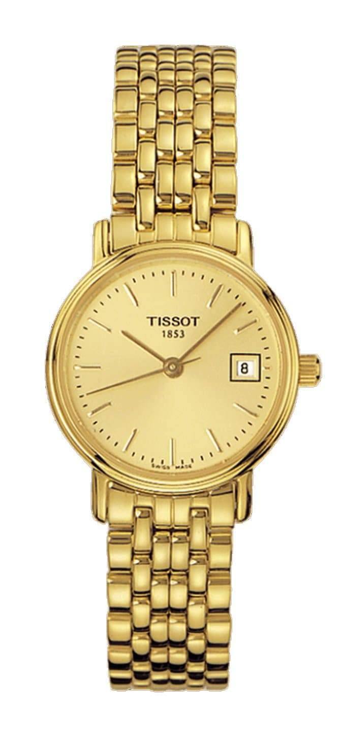 Tissot Swiss Made T-Classic Desire All Gold Plated Ladies' Watch T52.5.281.21 - Diligence1International