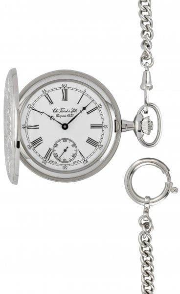 Tissot Swiss Made T-Pocket Savonnette Mechanical White Dial Pocket Watch T83.6.454.13 - Diligence1International