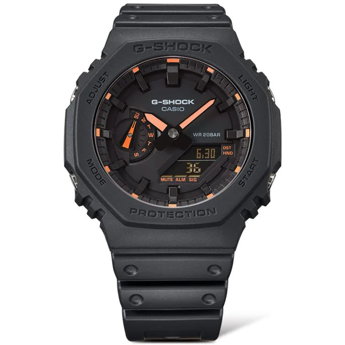 Casio G-Shock Carbon Core Guard Black x Orange AP CasiOak Watch GA2100-1A4DR