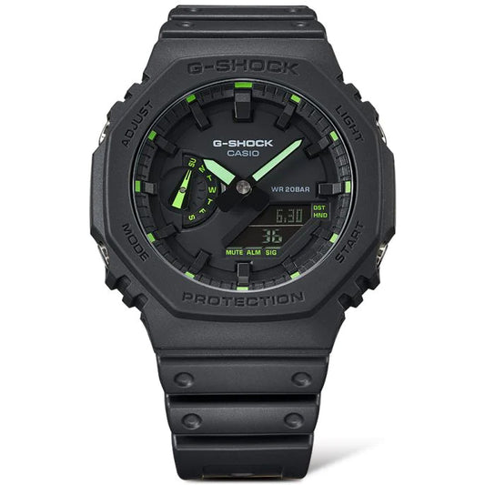 Casio G-Shock Carbon Core Guard Black x Neon Green AP CasiOak Watch GA2100-1A3DR