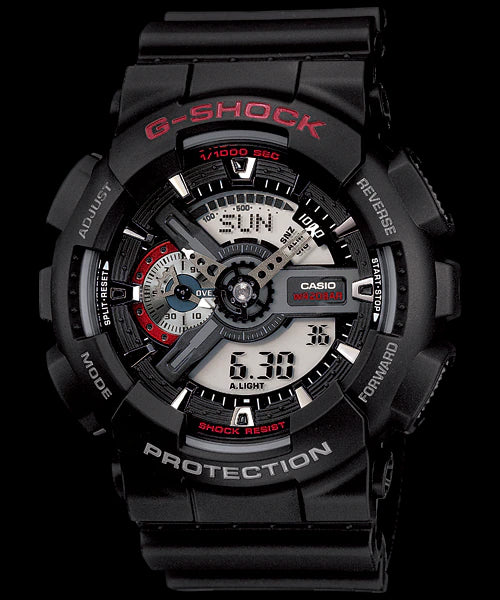 Casio G-Shock GA110 Series Analog-Digital Black x Red Watch GA110-1AHDR