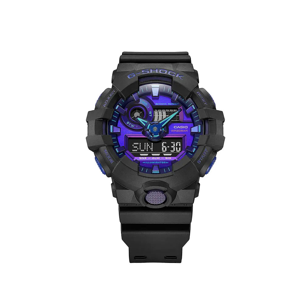 Casio G-Shock Anadigi Virtual Reality Blue Violet x Black Watch GA700VB-1ADR