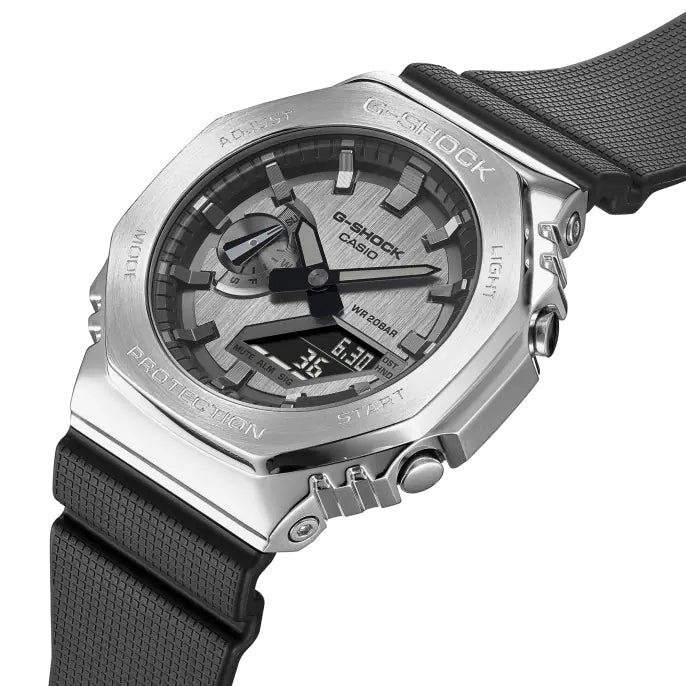 Casio G-Shock Carbon Core Guard Stainless x Grey AP CasiOak Men's Metal Case Watch GM2100-1ADR