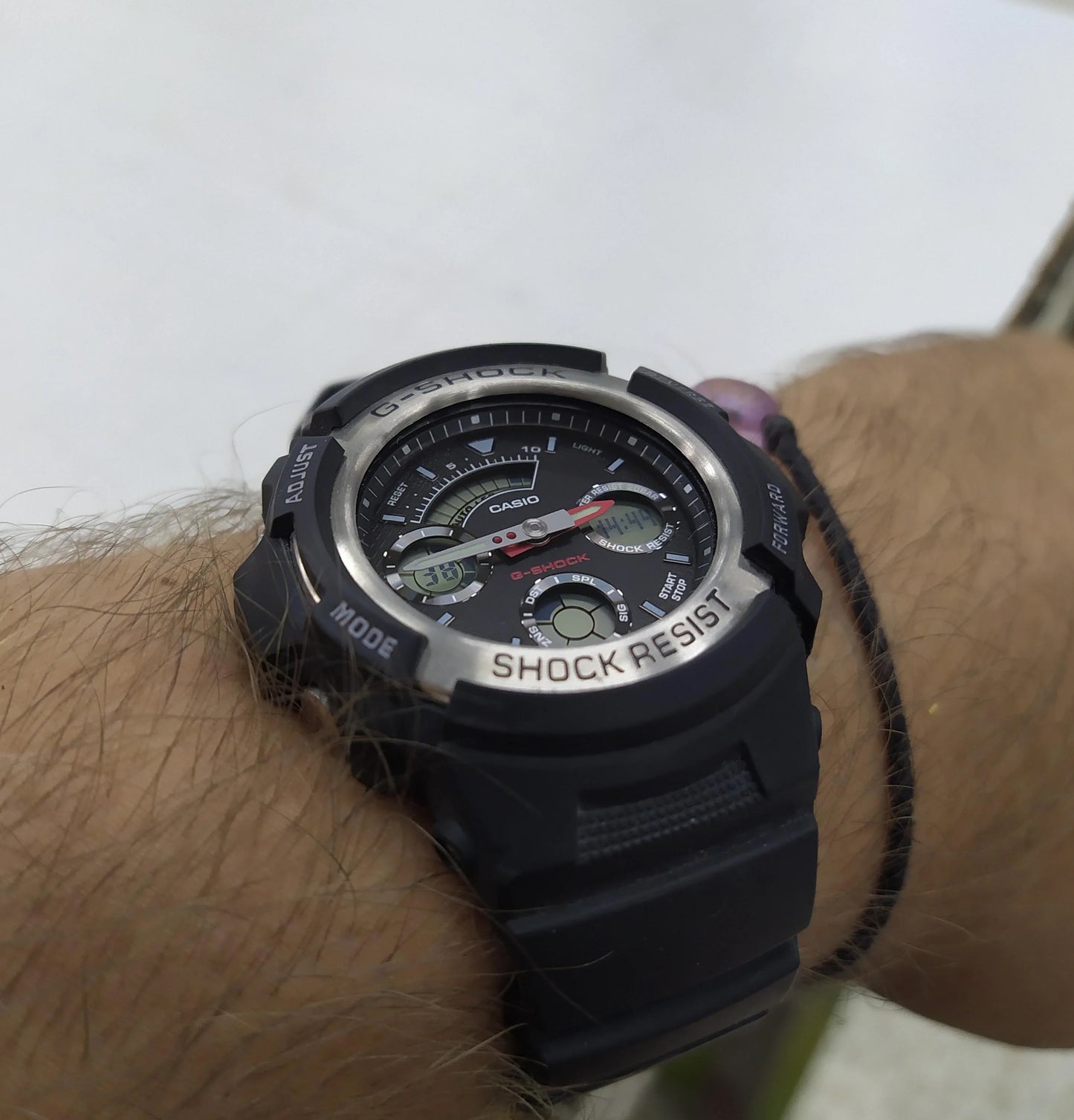 Casio G-Shock Standard Analog-Digital Black x Silver Accents Watch AW590-1AHDR
