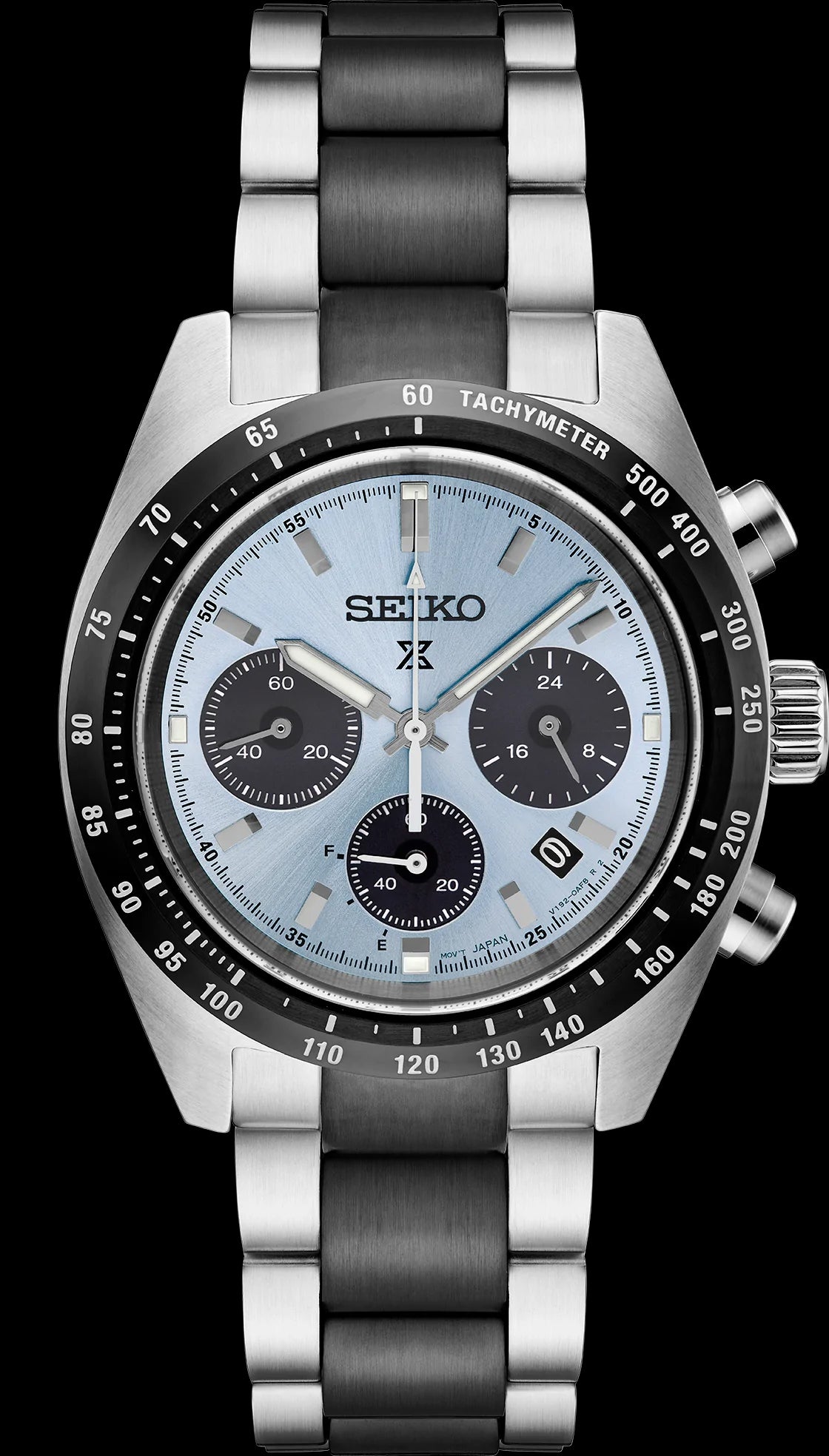 Seiko Prospex Solar LE Crystal Trophy Men's Stainless Steel Chronograph Watch SSC909P1 Ice Blue Panda