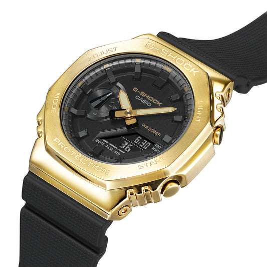 Casio G-Shock Carbon Core Guard Black x Gold AP CasiOak Men's Metal Case Watch GM2100G-1A9DR