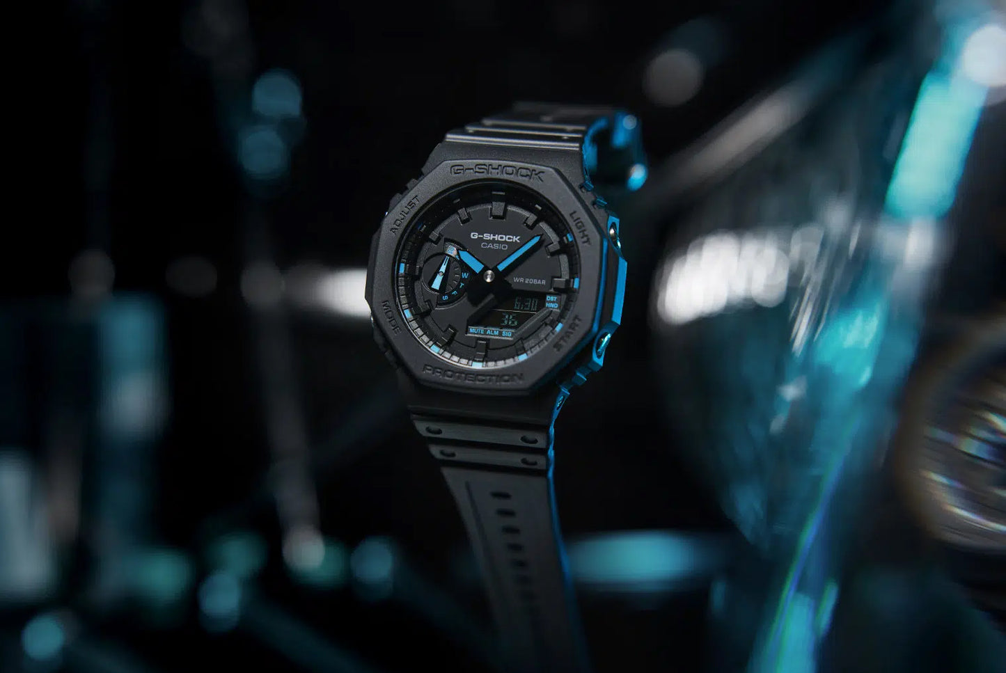 Casio G-Shock Carbon Core Guard Black x Blue AP CasiOak Watch GA2100-1A2DR