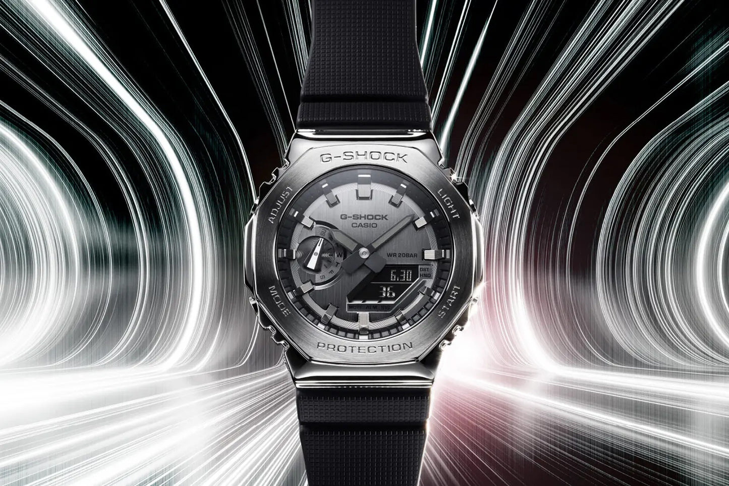 Casio G-Shock Carbon Core Guard Stainless x Grey AP CasiOak Men's Metal Case Watch GM2100-1ADR