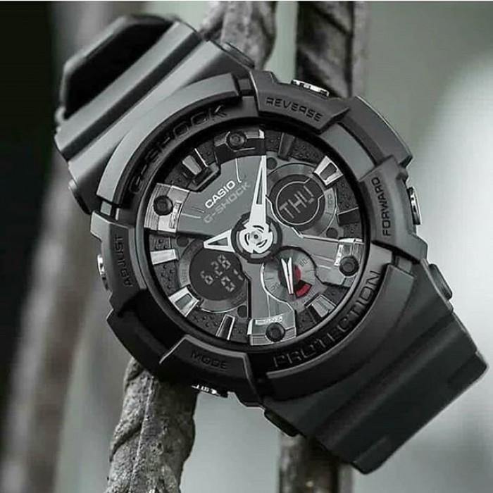 Casio G Shock Standard Anadigi Black x Metallic Grey Accents Watch