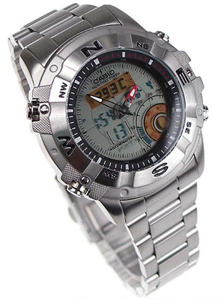 Casio Outgear Hunting Timer Moon Phase Anadigi Stainless Steel Watch AMW-704-7AV - Diligence1International