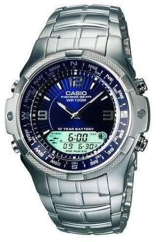 Casio Outgear Fishing Gear Moon Phase Anadigi Stainless Steel Watch AMW-708D-2A - Diligence1International