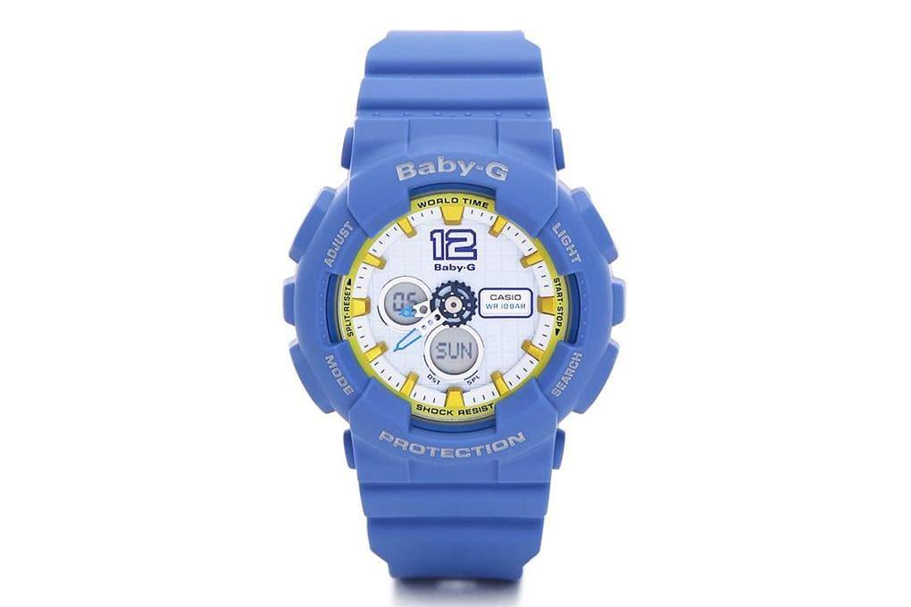 Casio Baby-G BA-120 Analog-Digital Navy Blue x Yellow Accents White Dial Watch BA120-2BDR - Diligence1International