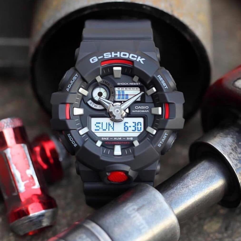 Casio G-Shock Standard Analog-Digital Black x Red x Grey Accents Last Dance Watch GA700-1BDR - Diligence1International