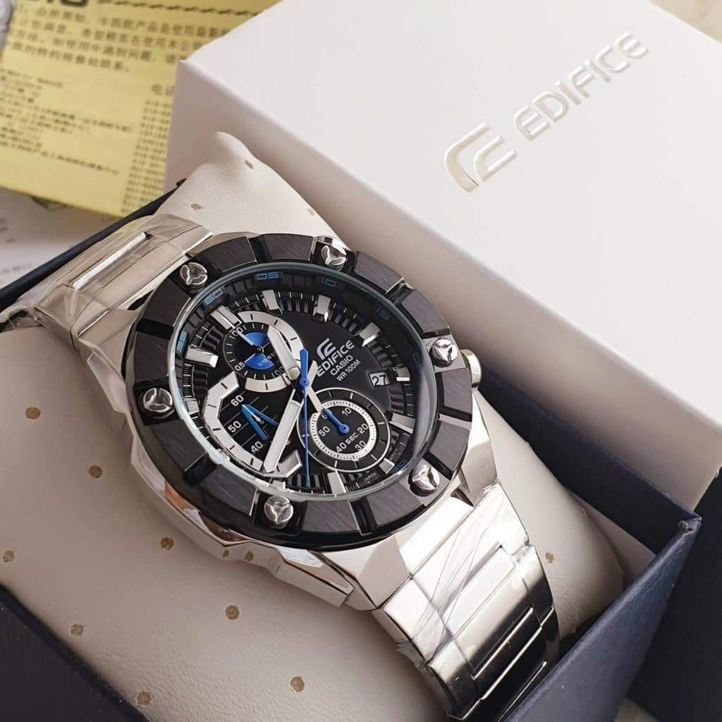 Casio Edifice Chronograph Black Dial x Blue Accents Men's Watch EFR-569DB-1AV - Diligence1International